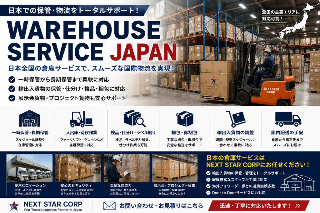 Warehouse Service Japan｜Flexible Cargo Storage & Logistics Support in Japan