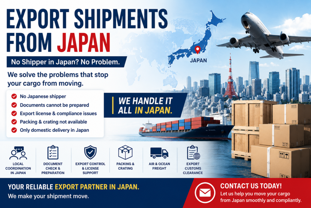 Why Export Shipments from Japan Get Stuck — And How to Move Them Smoothly Without an Experienced Japanese Shipper