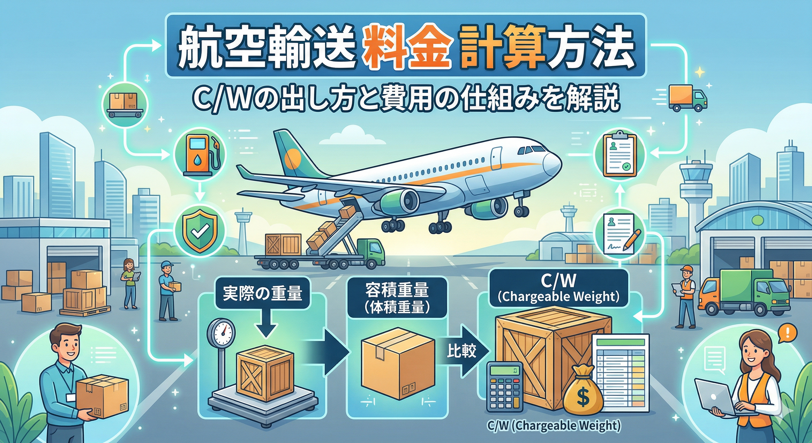 【完全ガイド】航空輸送 料金 計算の方法とは？C/Wの出し方と費用の仕組みを分かりやすく解説