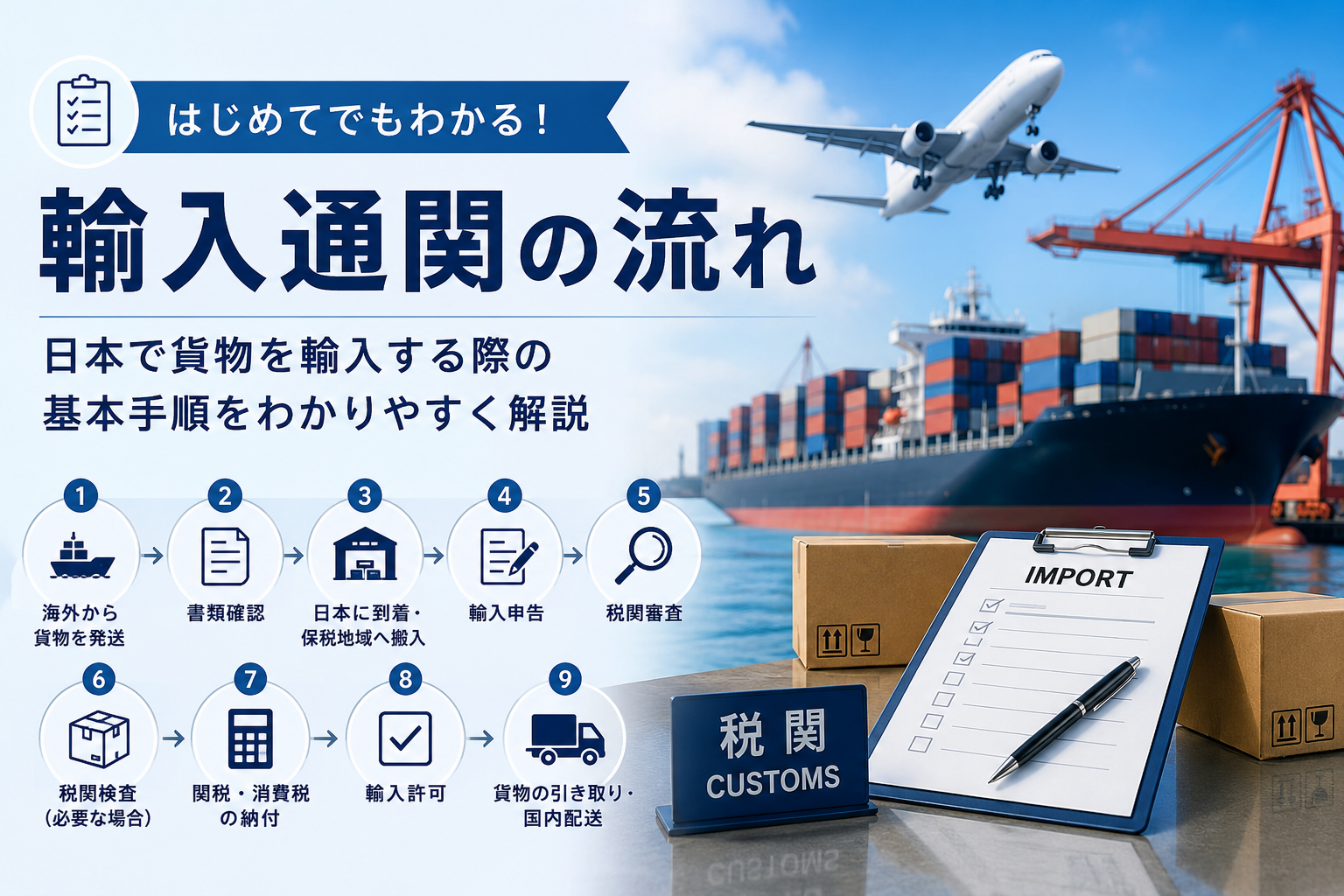 輸入通関の流れとは？日本で貨物を輸入する際の基本手順を実務ベースで解説