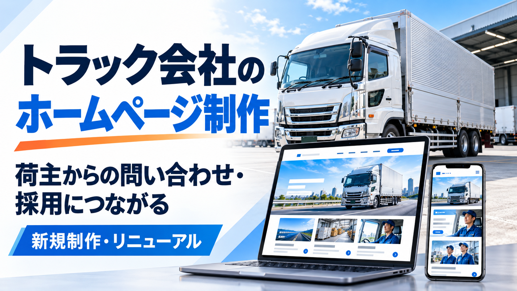 トラック会社のホームページ制作｜荷主からの問い合わせ・ドライバー採用につながるサイトへ